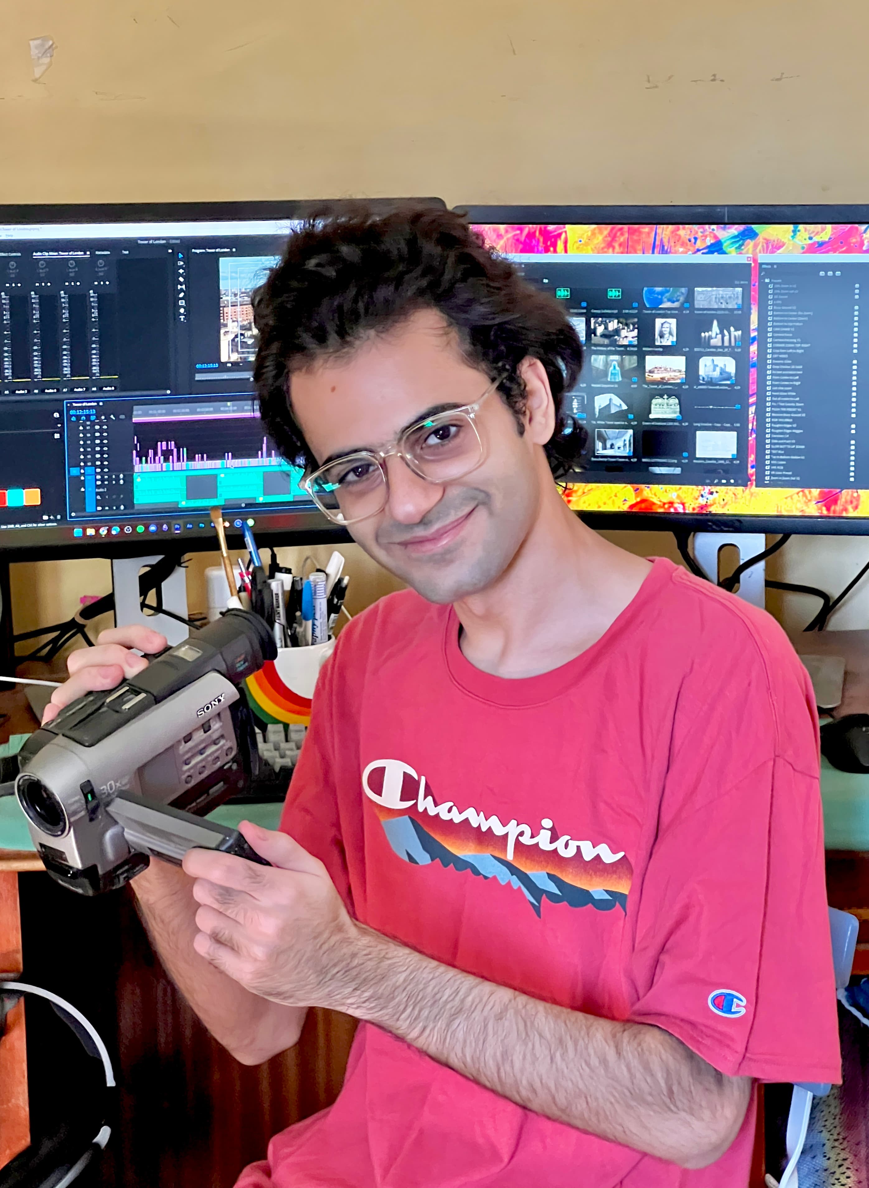 Ali in front of his editing rig