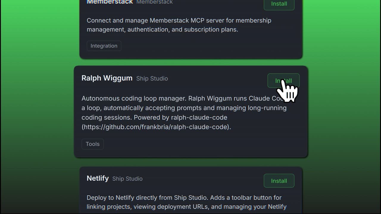 Ship Studio — Ralph Wiggum